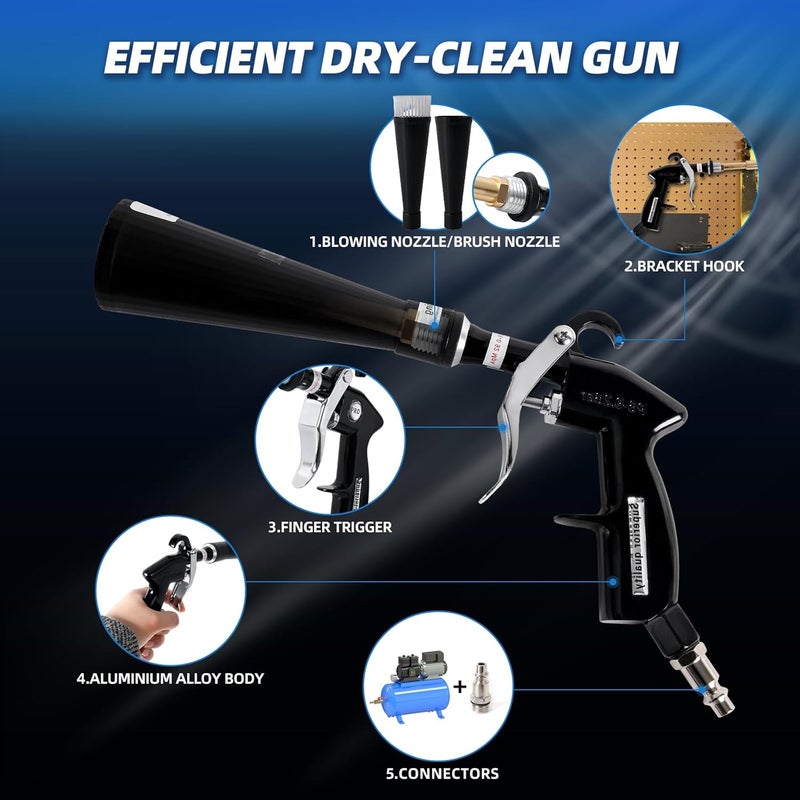 Aurorasters Tornado Car Cleaning Gun,Air Blow Gun Quickly Removes Surface Dirt and Dust,Works with Air Compressor - Image 3